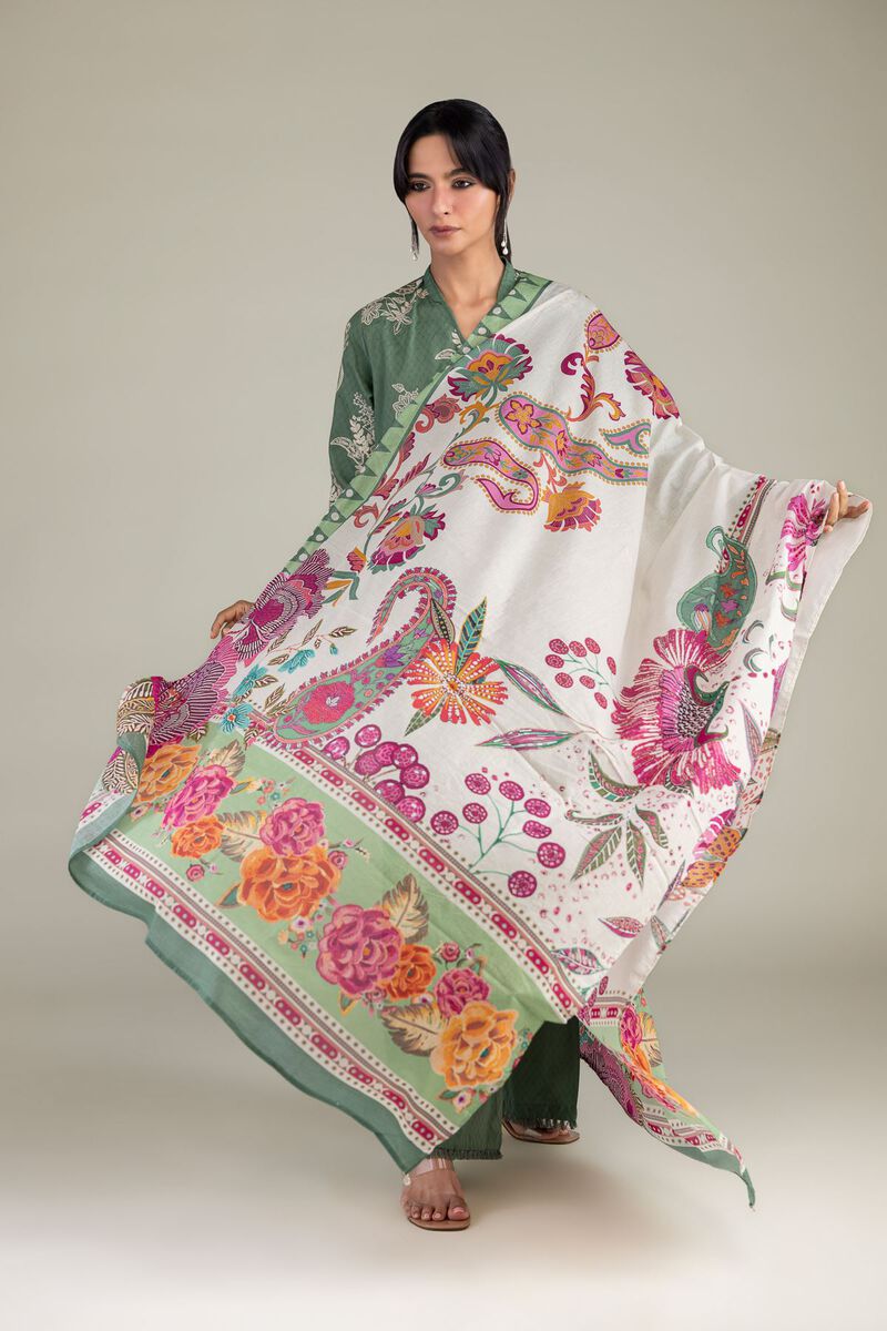 Embroidered | Lawn | Lawn Floral Dupatta | USD 30.00