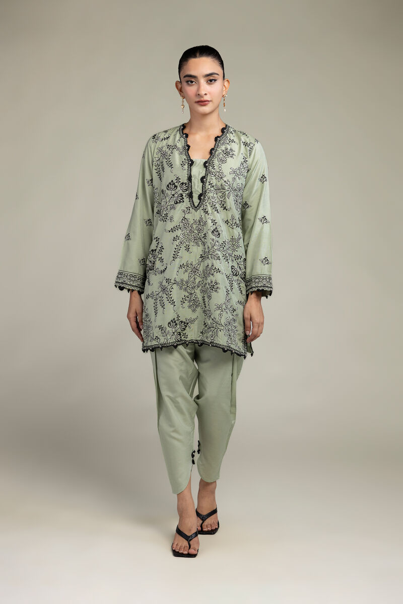 Raw Silk | Floral Silk Kurta | USD 70.00