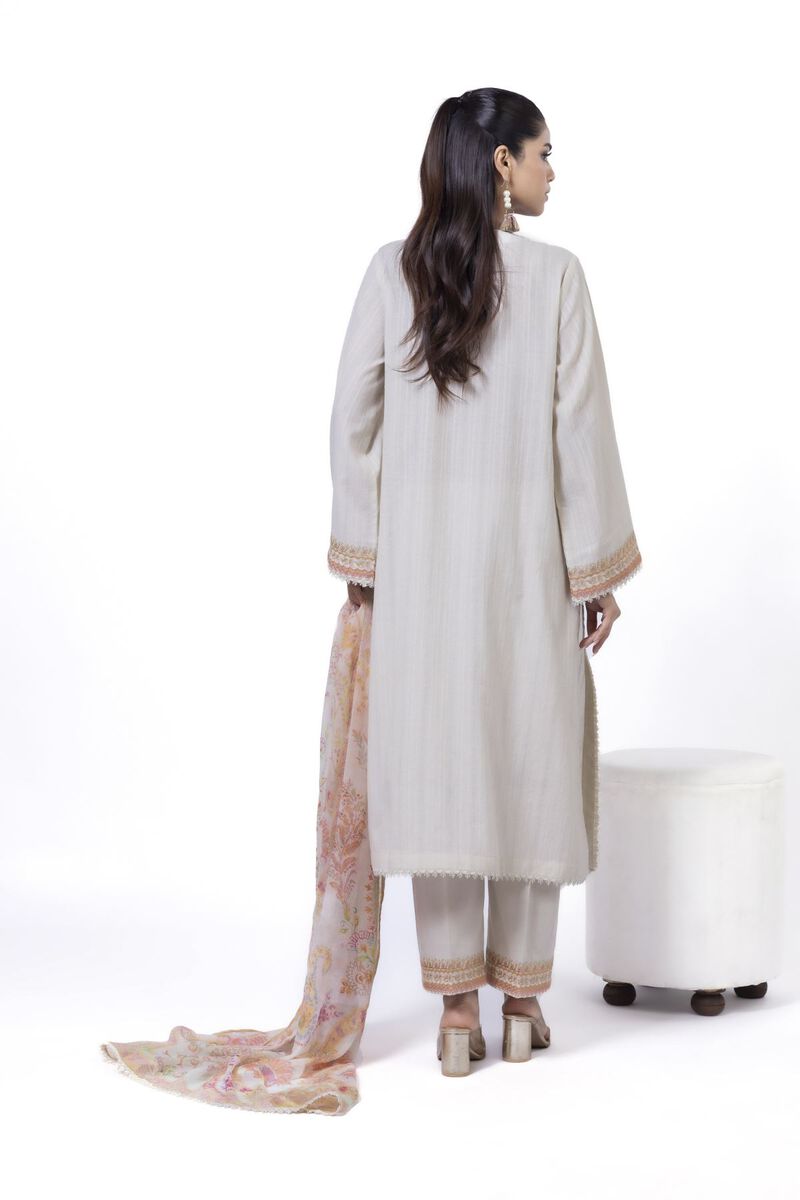 Embroidered | Textured Cotton | Tailored 3 Piece | USD 32.50