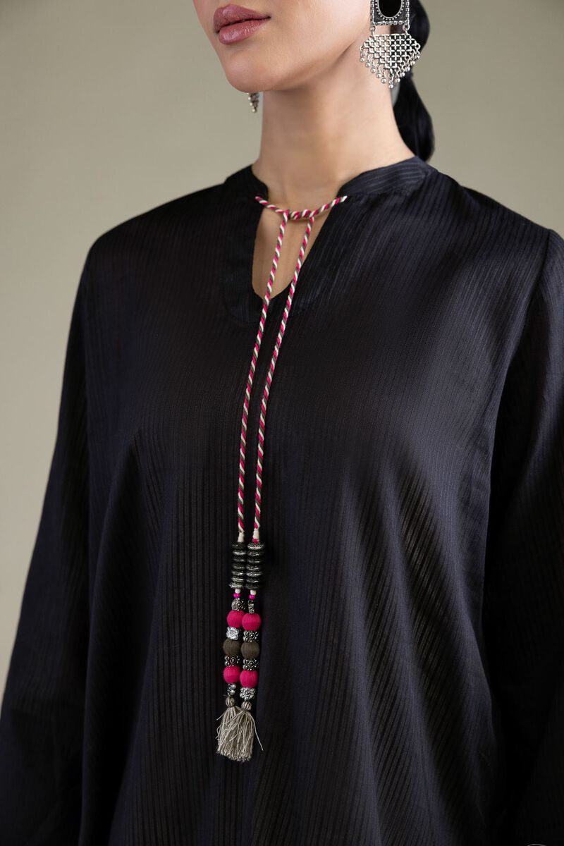 Dyed | Cotton Dobby | Short Black Kurta | USD 35.00