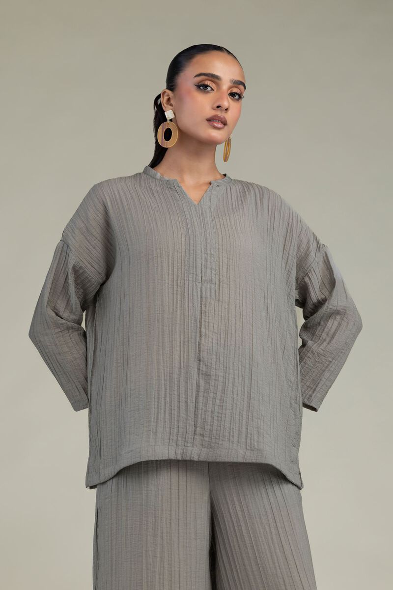 Dyed | Blended Crinkle | Crinkle V-Neck Blouse | USD 40.00