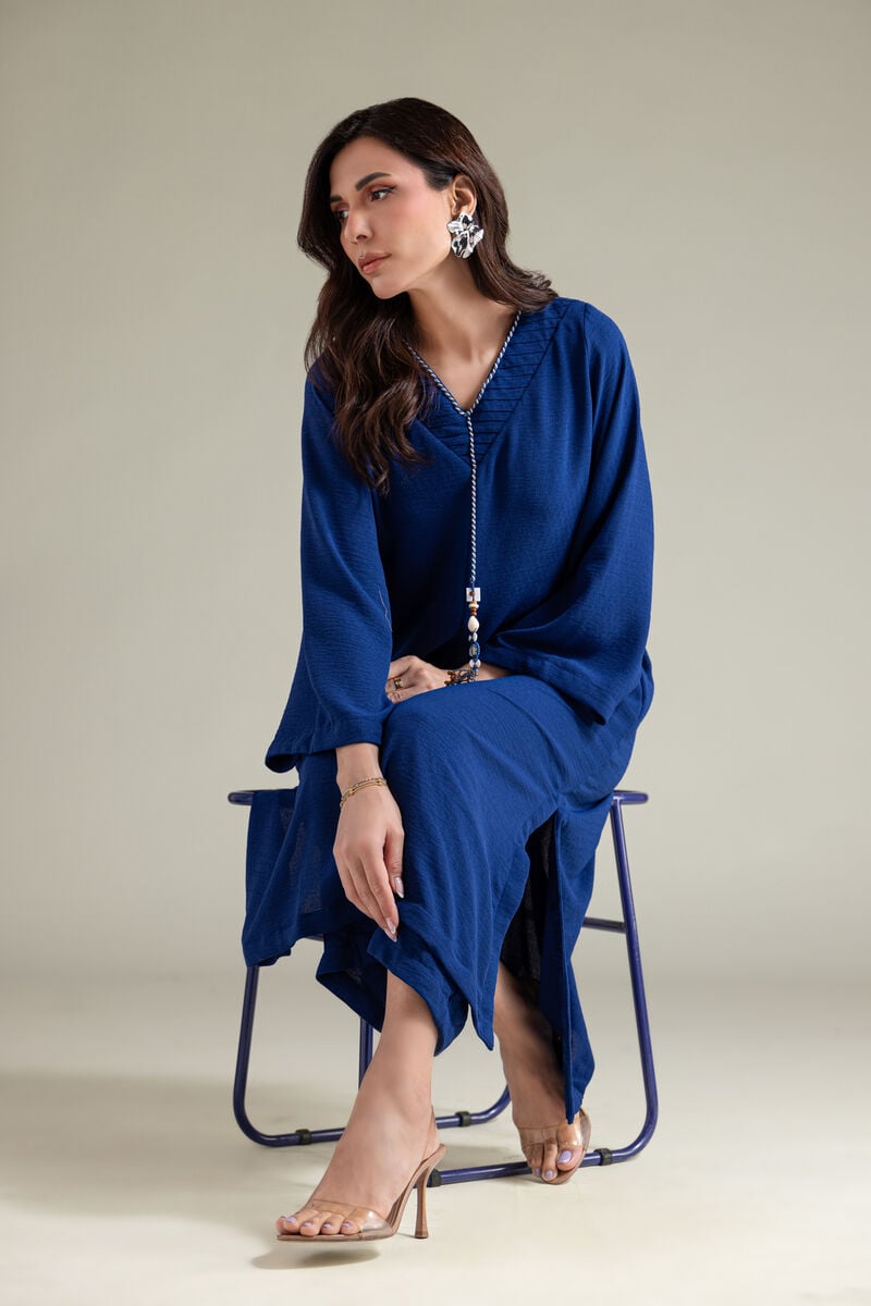 Dyed | Textured Georgette | Blue Georgette Kurta | USD 40.00