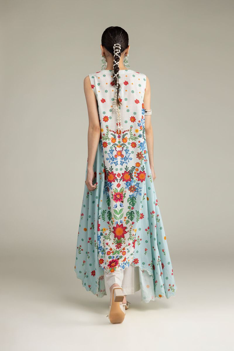 Embroidered | Raw Silk | Floral Sleeveless Kurta | USD 65.00