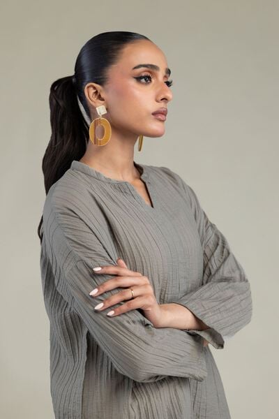 Dyed | Blended Crinkle | Crinkle V-Neck Blouse | USD 40.00