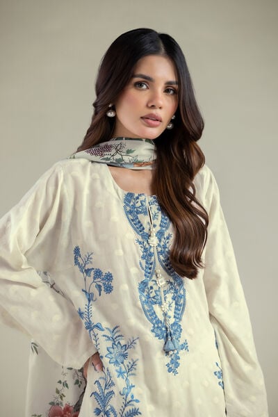 Embroidered | Broshia | Tailored Floral 3-Piece | USD 80.00