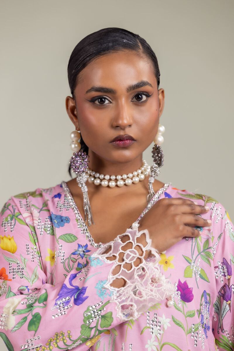 Raw Silk | Floral Embroidered Suit | USD 180.00