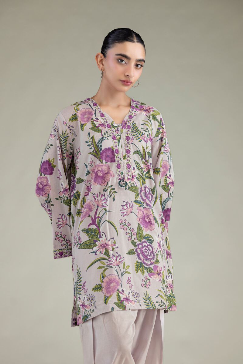 Printed | Cambric | Floral V-Neck Kurta | USD 35.00