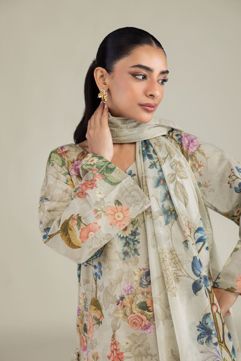 Printed | Lawn | Beige Lawn Dupatta | USD 25.00