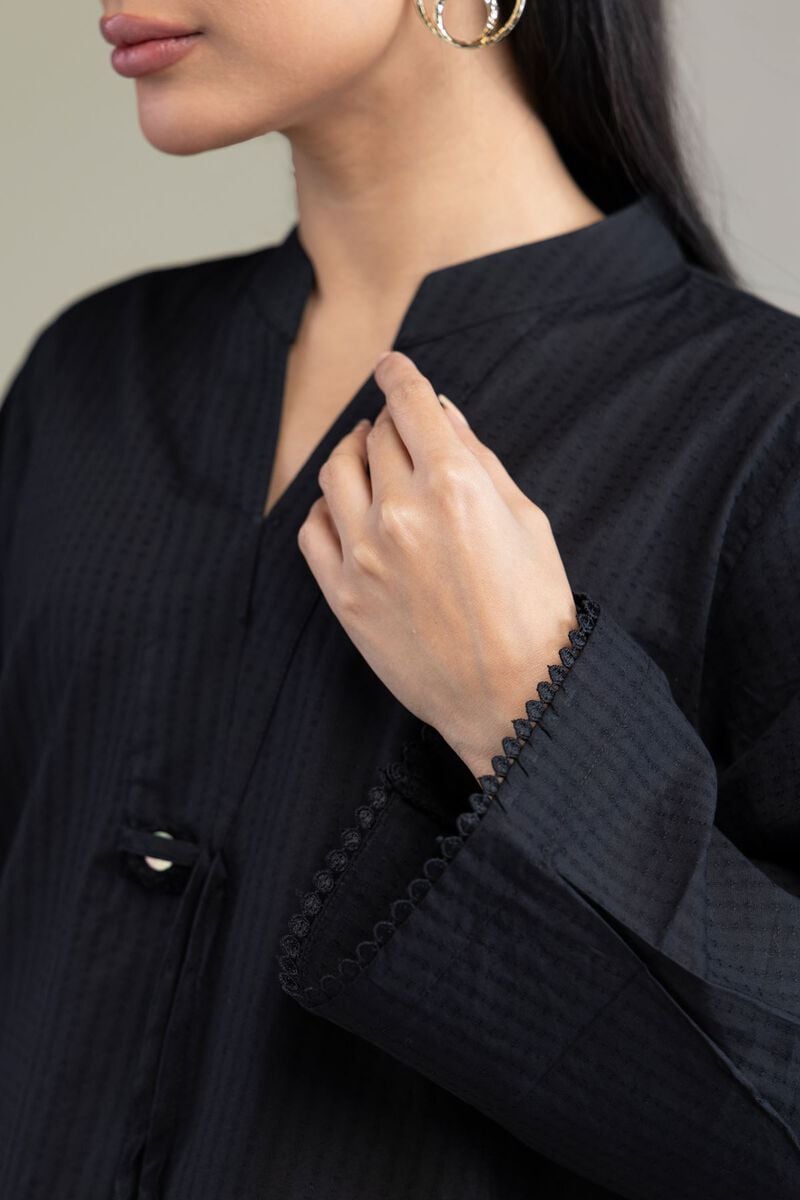 Printed | Cotton Dobby | Black Cotton Kurta | USD 30.00