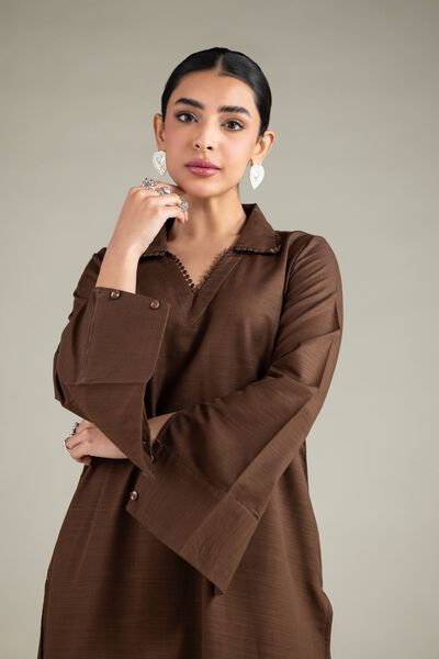 Dyed | Textured Cotton | Wing Collar Kurta | USD 30.00