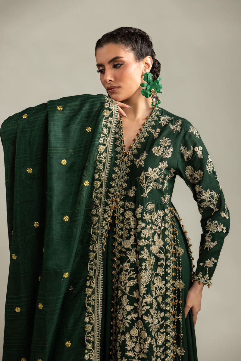 Embroidered | Raw Silk | 3-Piece Co-ord Set | USD 180.00