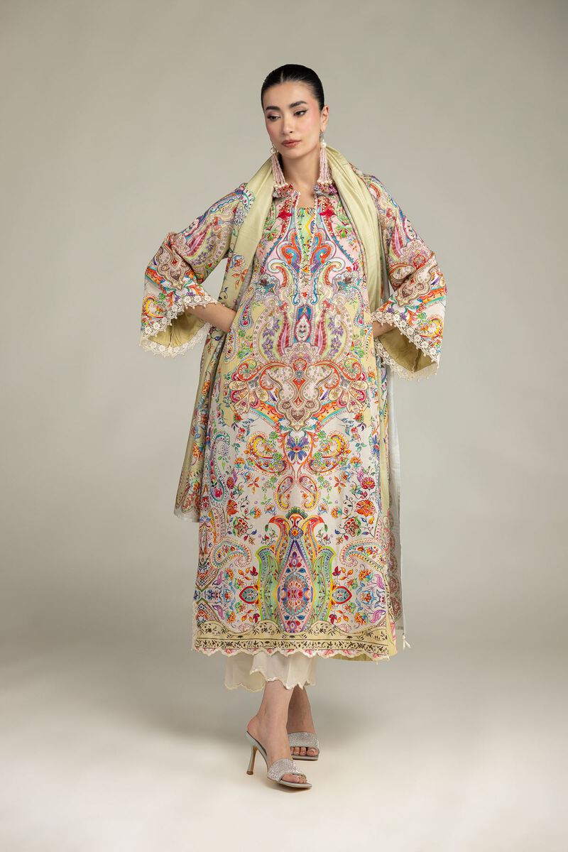 Embroidered | Raw Silk | Silk Floral Kurta | USD 60.00