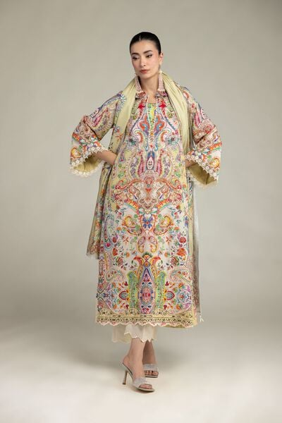 Embroidered | Raw Silk | Silk Floral Kurta | USD 60.00
