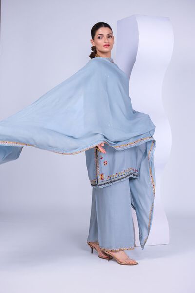 Embroidered | Russian Raw Silk | Pants | USD 23.00