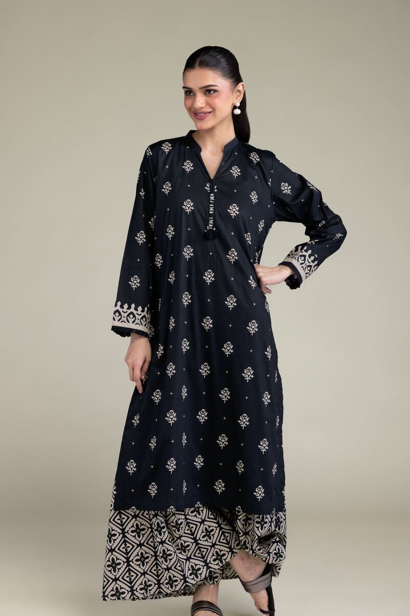 Printed | Cotton Viscose | Long V-Neck Kurta | USD 35.00