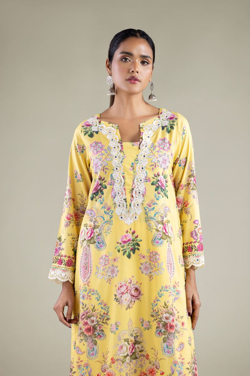 Embroidered | Viscose | Paisley Longline Kurta | USD 40.00