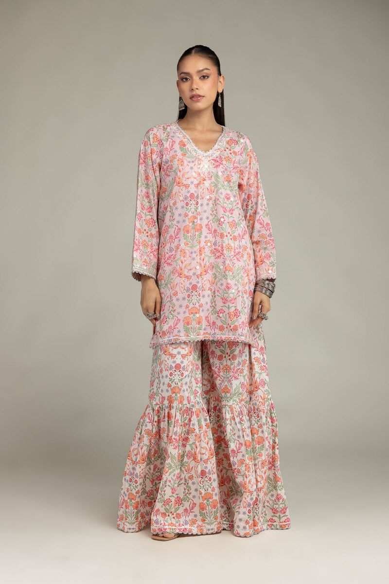 Embroidered | Cotton Viscose | Cotton Floral Pants | USD 40.00