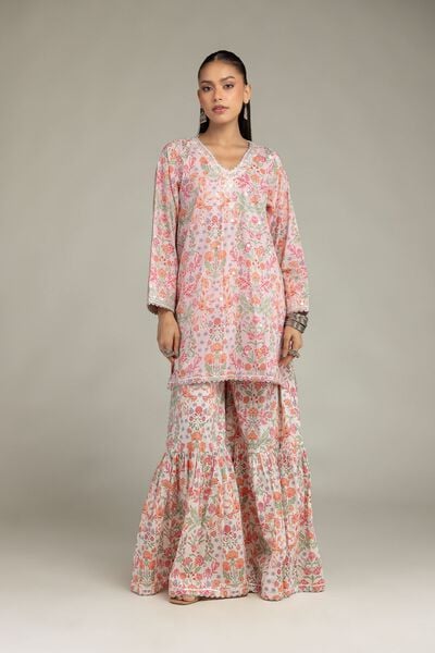 Embroidered | Cotton Viscose | Cotton Floral Pants | USD 40.00