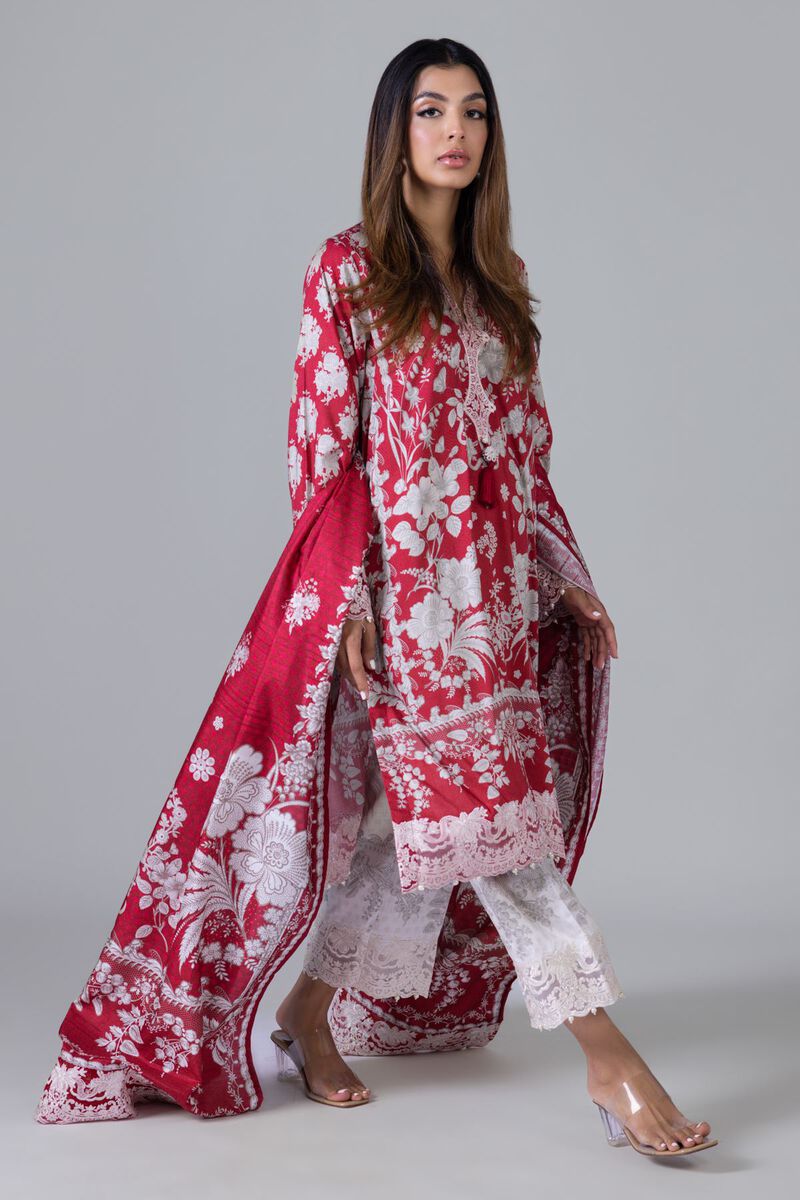 Embroidered | Crosshatch Raw Silk | Pants | null