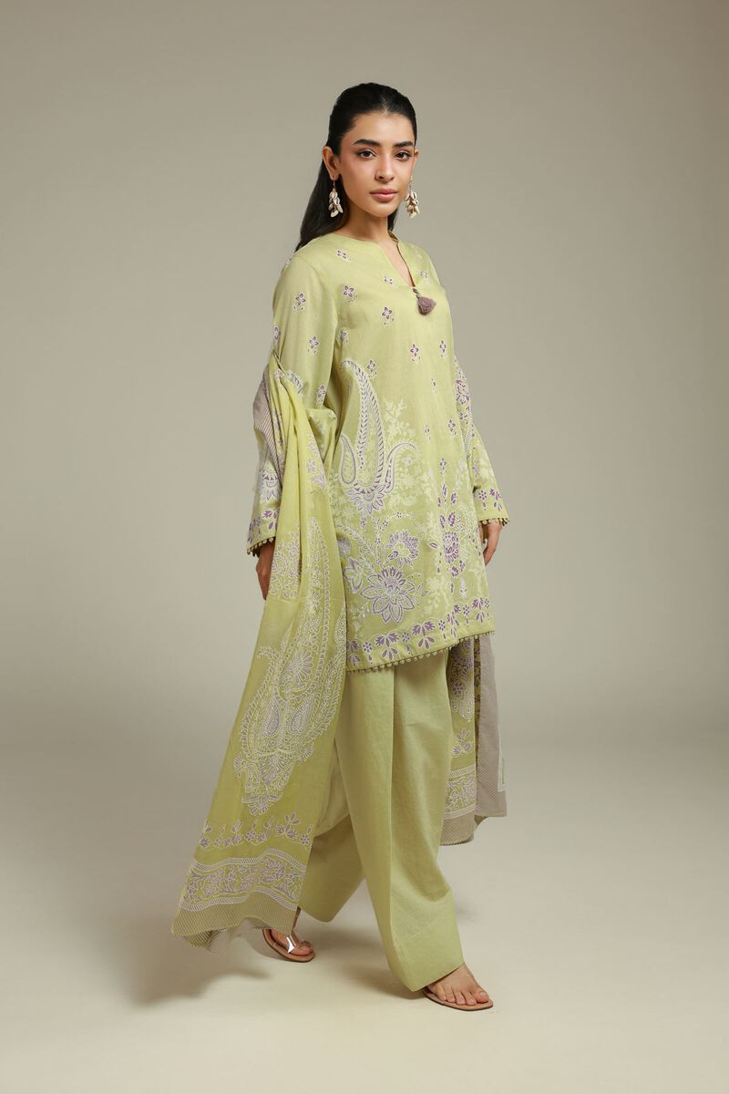 Printed | Cambric | Tailored 3-piece Set | USD 65.00