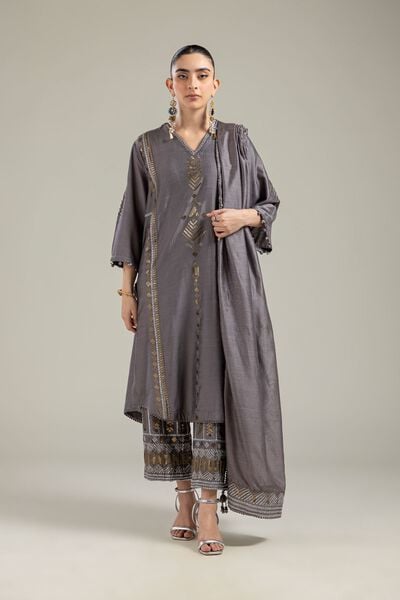 Raw Silk | Gray Silk Pants | USD 35.00