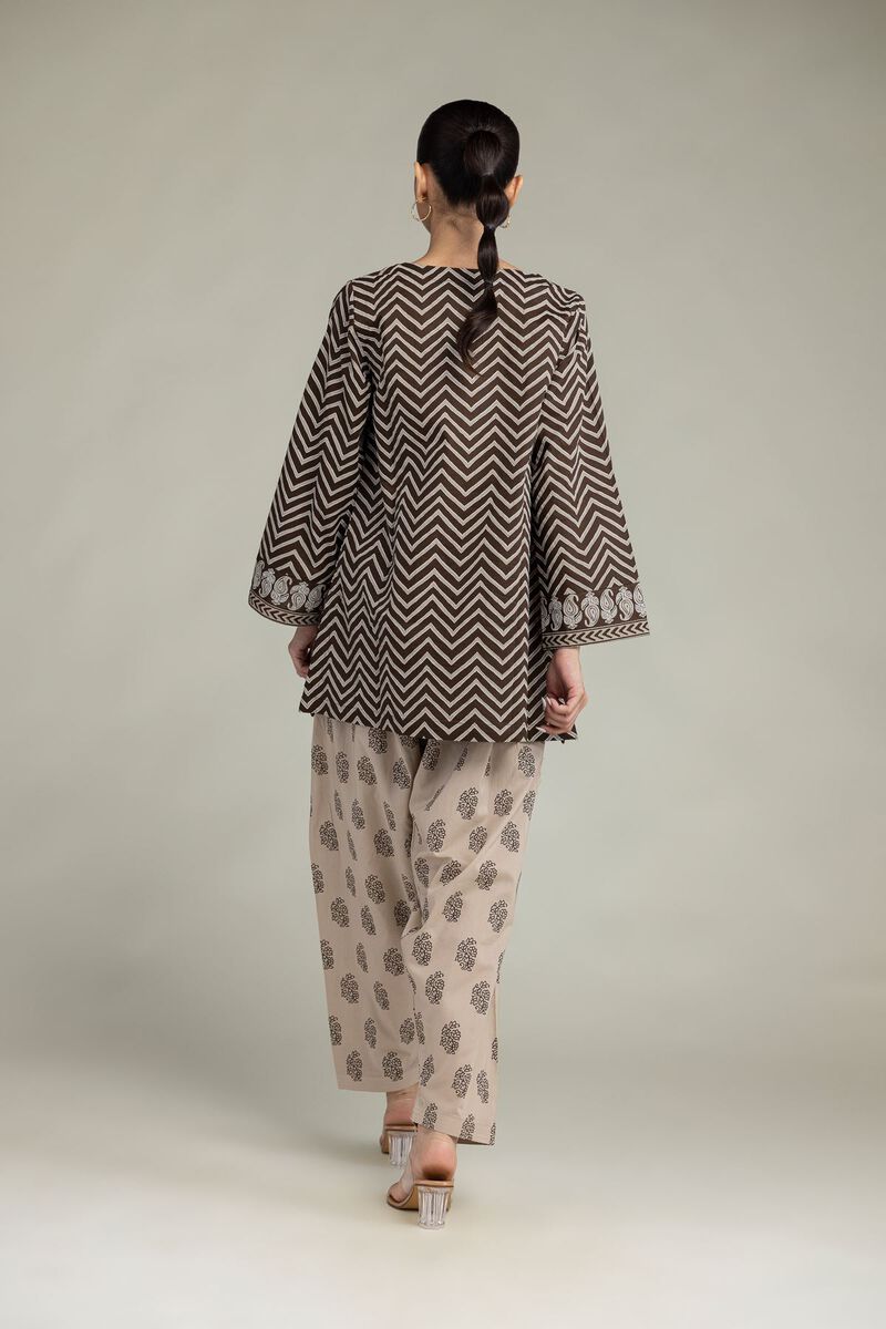 Printed | Cambric | Brown Short Kurta | USD 40.00