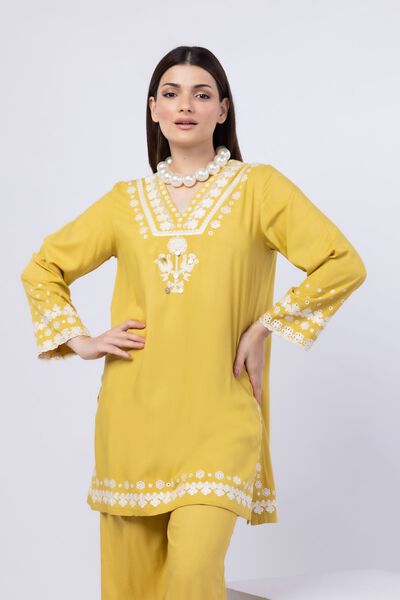 Embroidered | Crosshatch Raw Silk | Kurta | USD 50.00