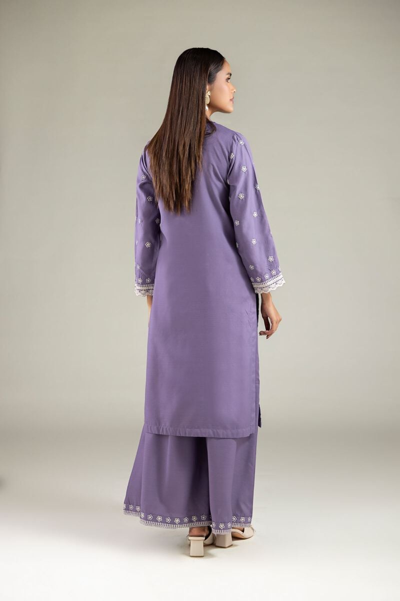 Embroidered | Raw Silk | Floral V-Neck Kurta | USD 55.00