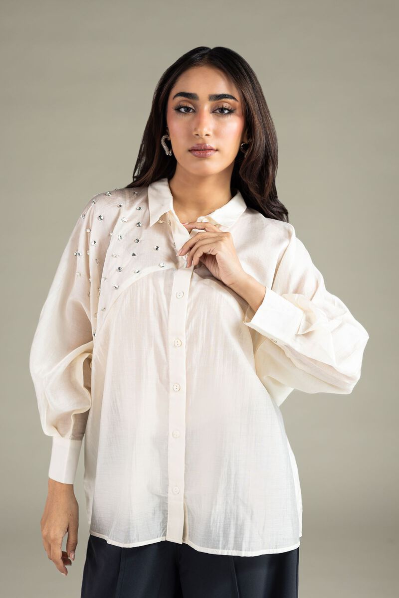 Embroidered | Raw Silk | Shirt | USD 17.50