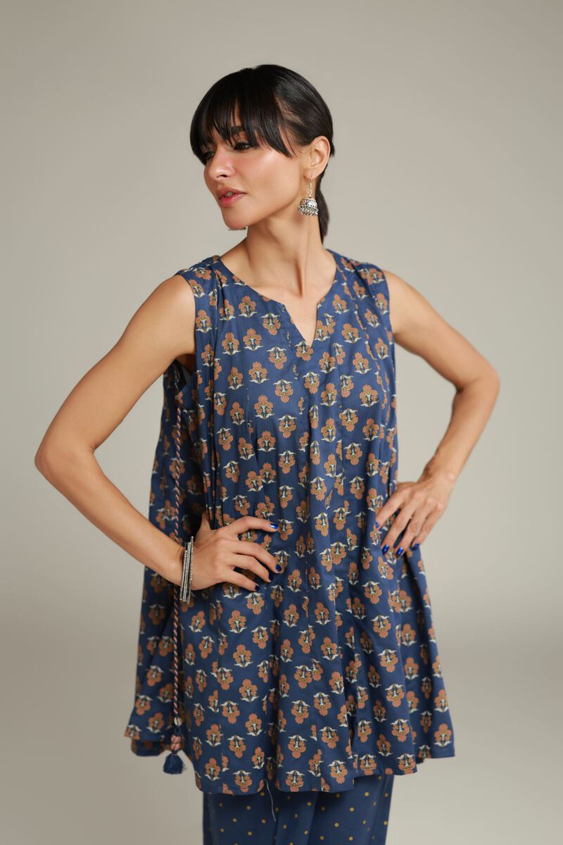 Printed | Cambric | Floral Sleeveless Kurta | USD 35.00