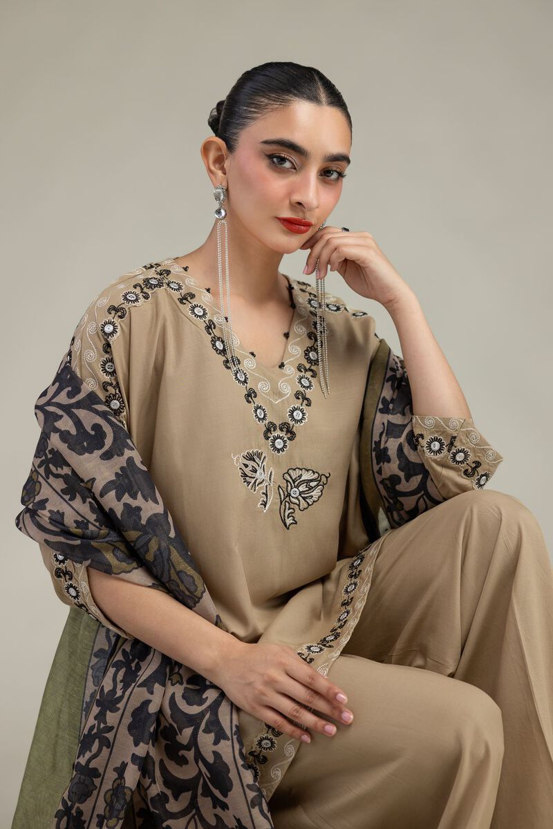 Embroidered | Mesuri | Beige Mesuri Dupatta | USD 30.00