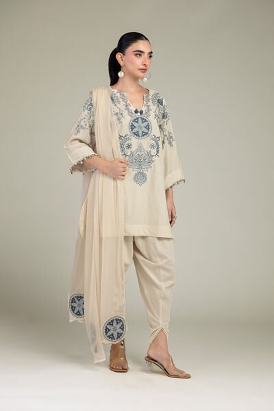 Embroidered | Raw Silk | Short Silk Kurta | USD 60.00