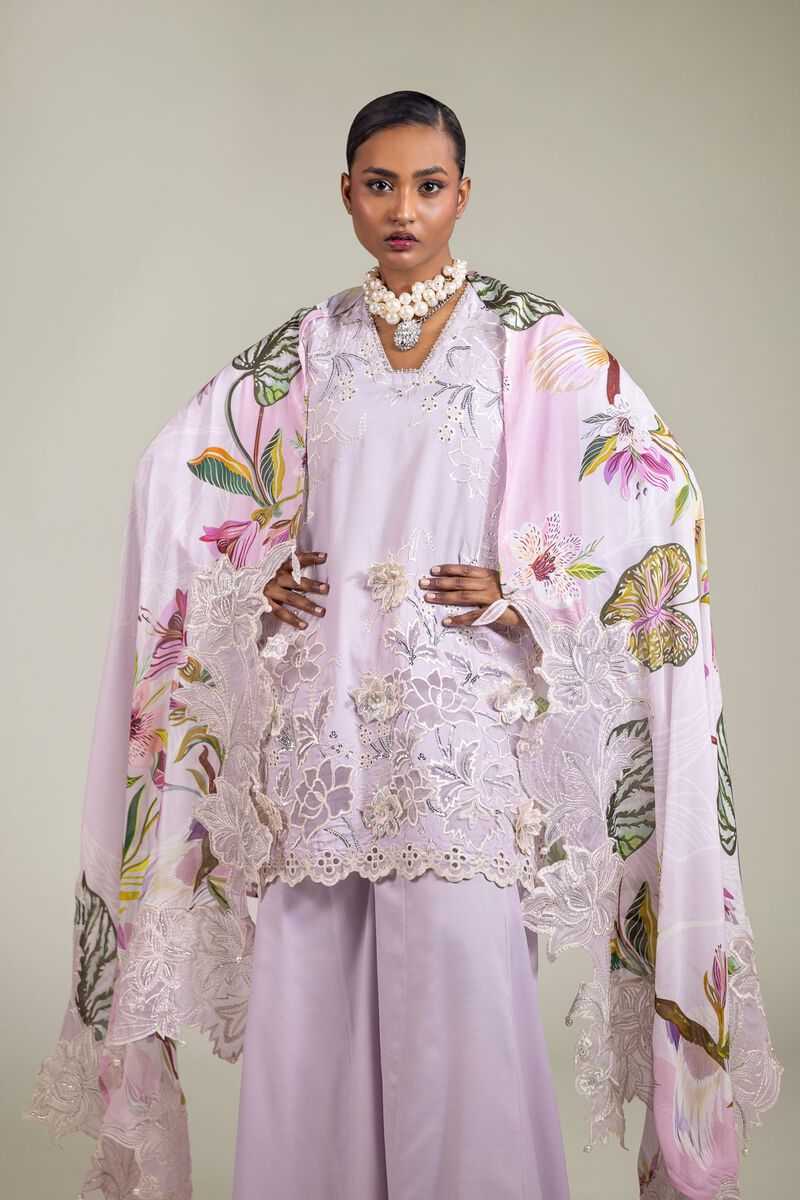 Raw Silk | 3-Piece Embroidered Suit | USD 180.00