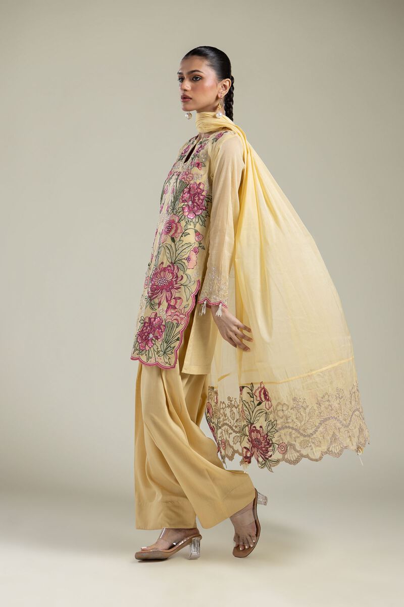 Paper Silk | Floral Silk Dupatta | USD 40.00