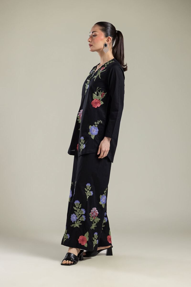 Embroidered | Cambric | Black Cambric Pants | USD 35.00