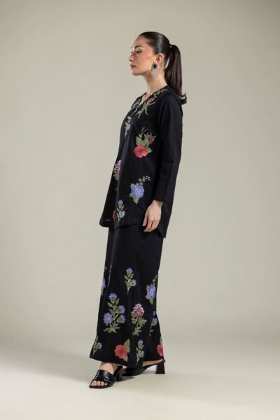 Embroidered | Cambric | Black Cambric Pants | USD 35.00