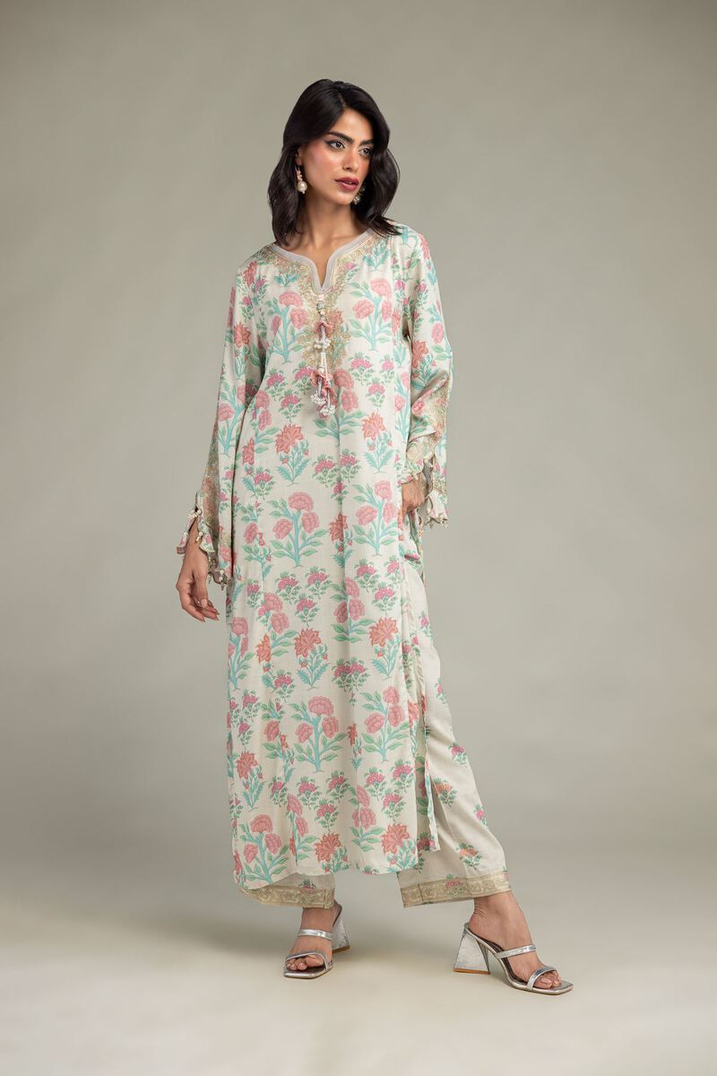 Embroidered | Raw Silk | Pants | USD 35.00