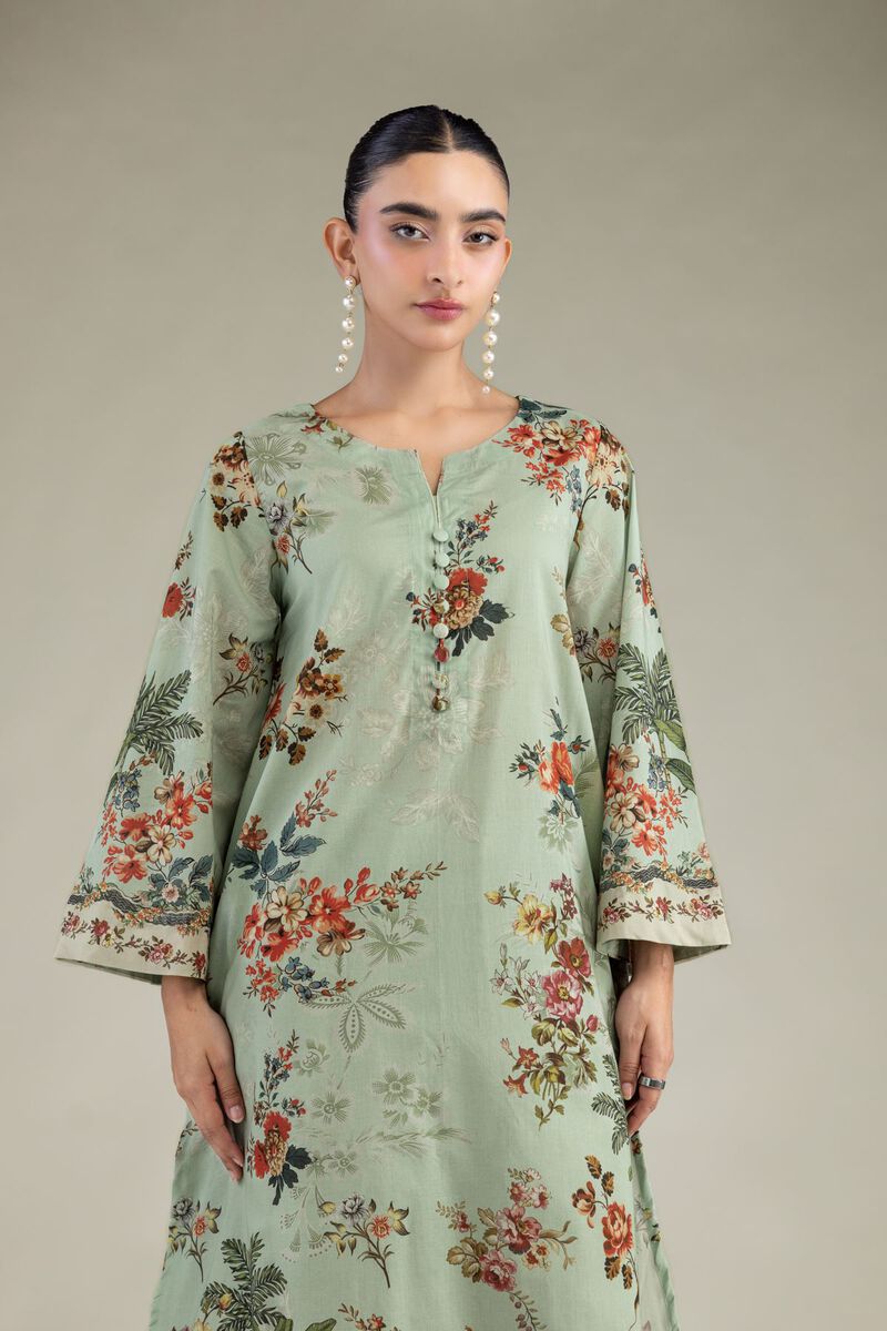 Printed | Cambric | Mint Cambric Kurta | USD 40.00