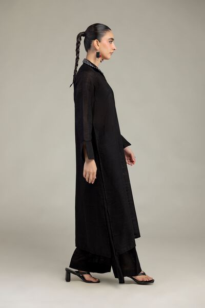 Dyed | Textured Cotton | Black Cotton Pants | USD 30.00