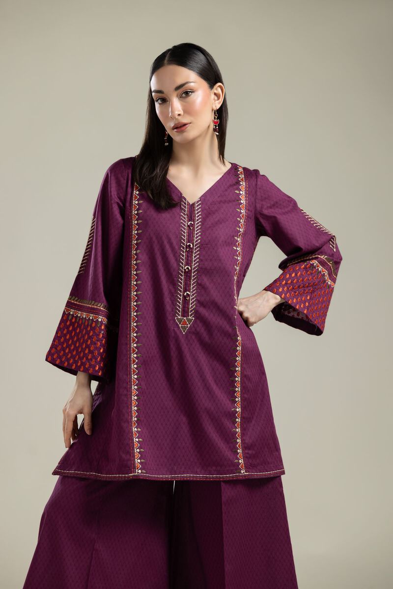 Embroidered |Cotton Dobby | V-Neck Cotton Kurta | USD 35.00
