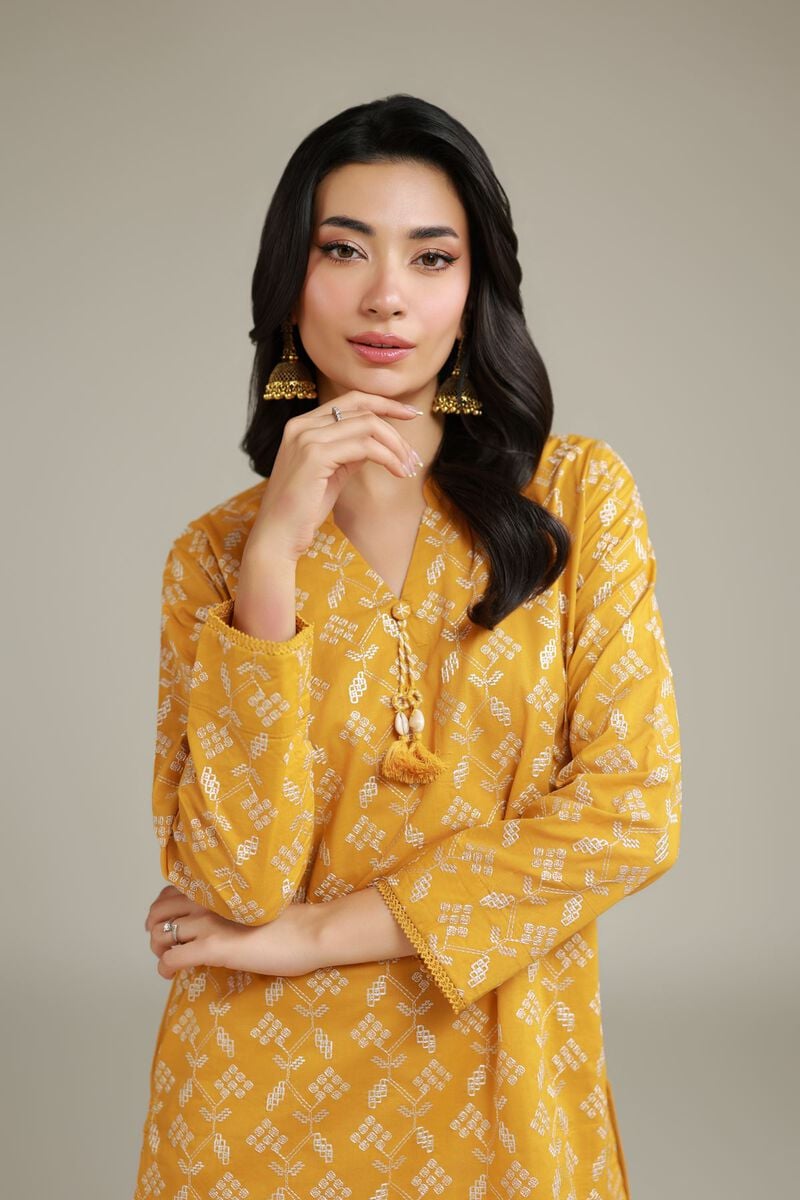Embroidered | Cambric | Cambric V-Neck Kurta | USD 40.00