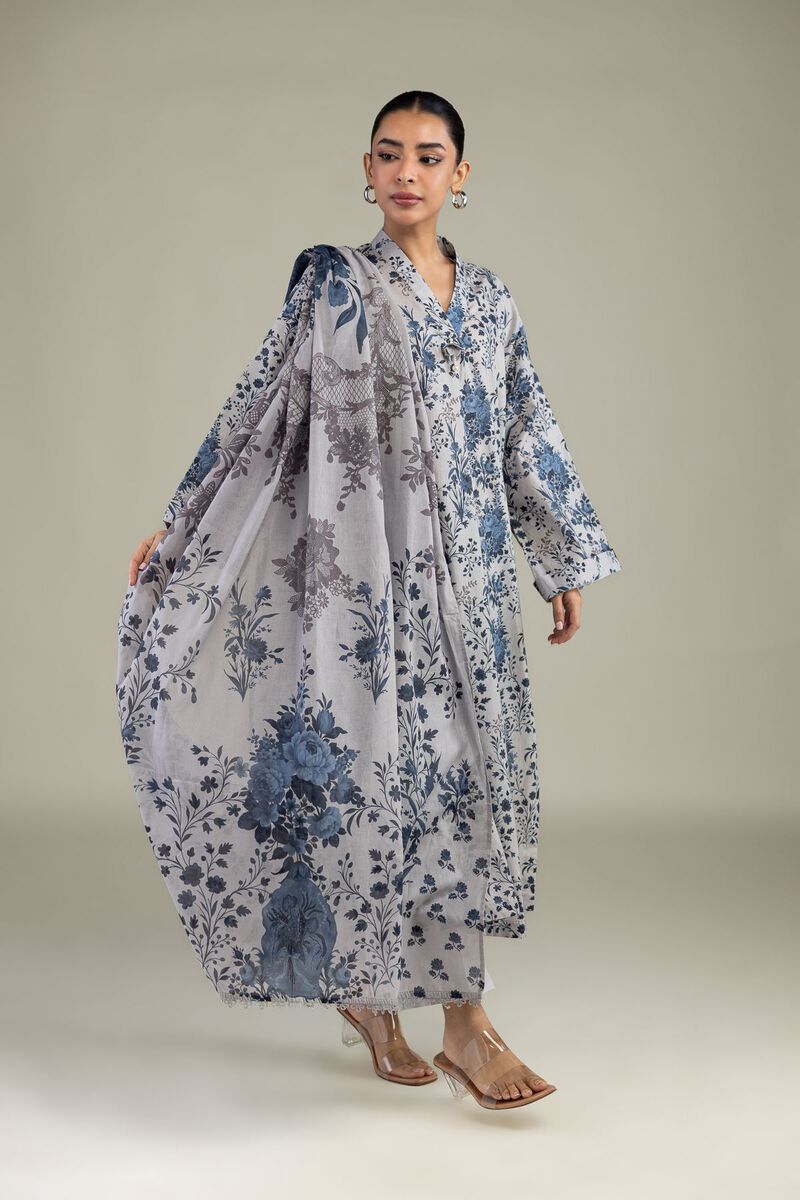 Printed | Lawn | Gray Lawn Dupatta | USD 25.00
