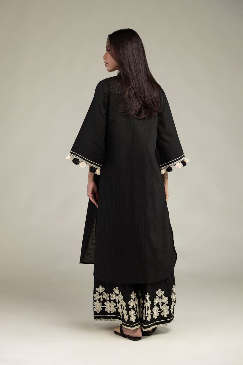 Embroidered | Cotton Dobby | Black Cotton Kurta | USD 35.00