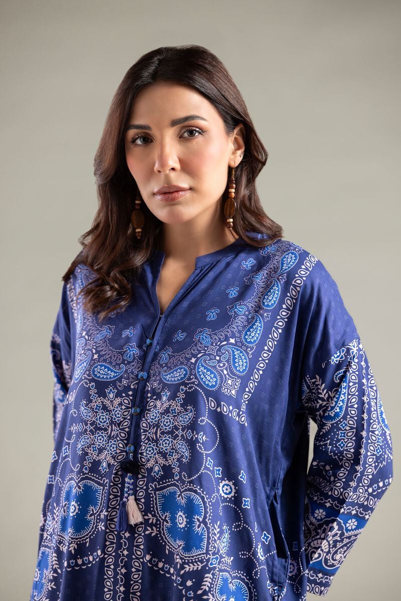 Printed | Viscose | Paisley Band-Collar Kurta | USD 35.00