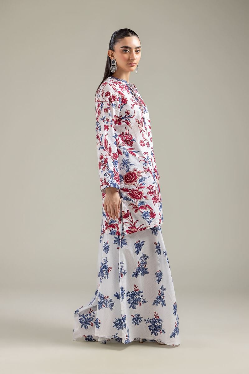 Embroidered | Cotton Dobby | White Floral Pants | USD 35.00