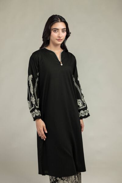 Embroidered | Cambric | Black Cambric Kurta | USD 40.00
