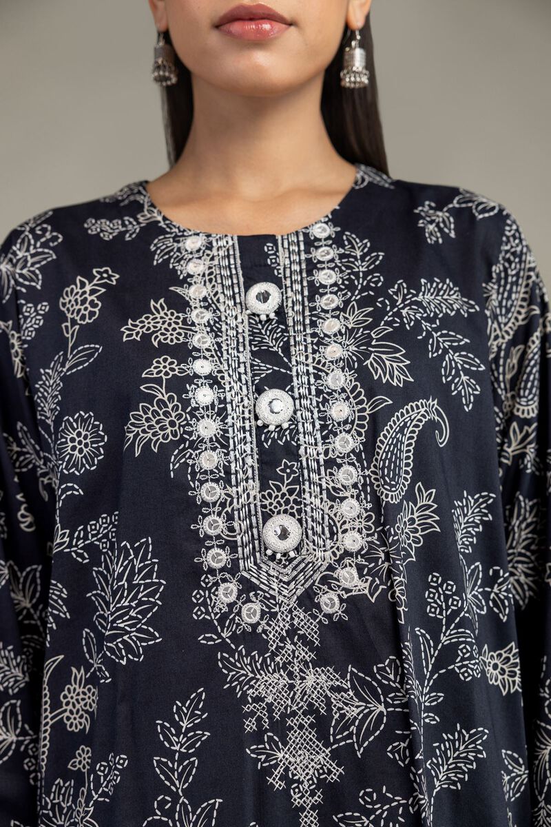 Embroidered | Cotton Viscose | Floral Paisley Kurta | USD 45.00