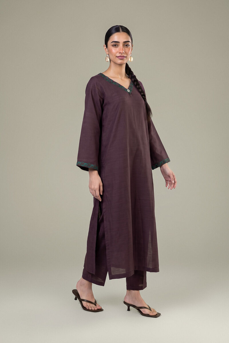 Embroidered | Light Khaddar | Longline V-Neck Kurta | USD 35.00