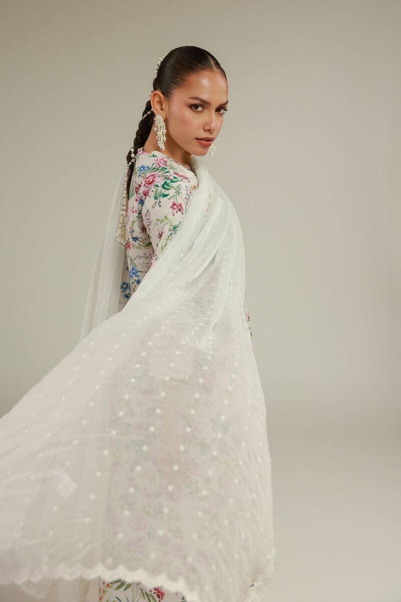 Embroidered | Chiffon | Lace-Up Summer Dupatta | USD 45.00