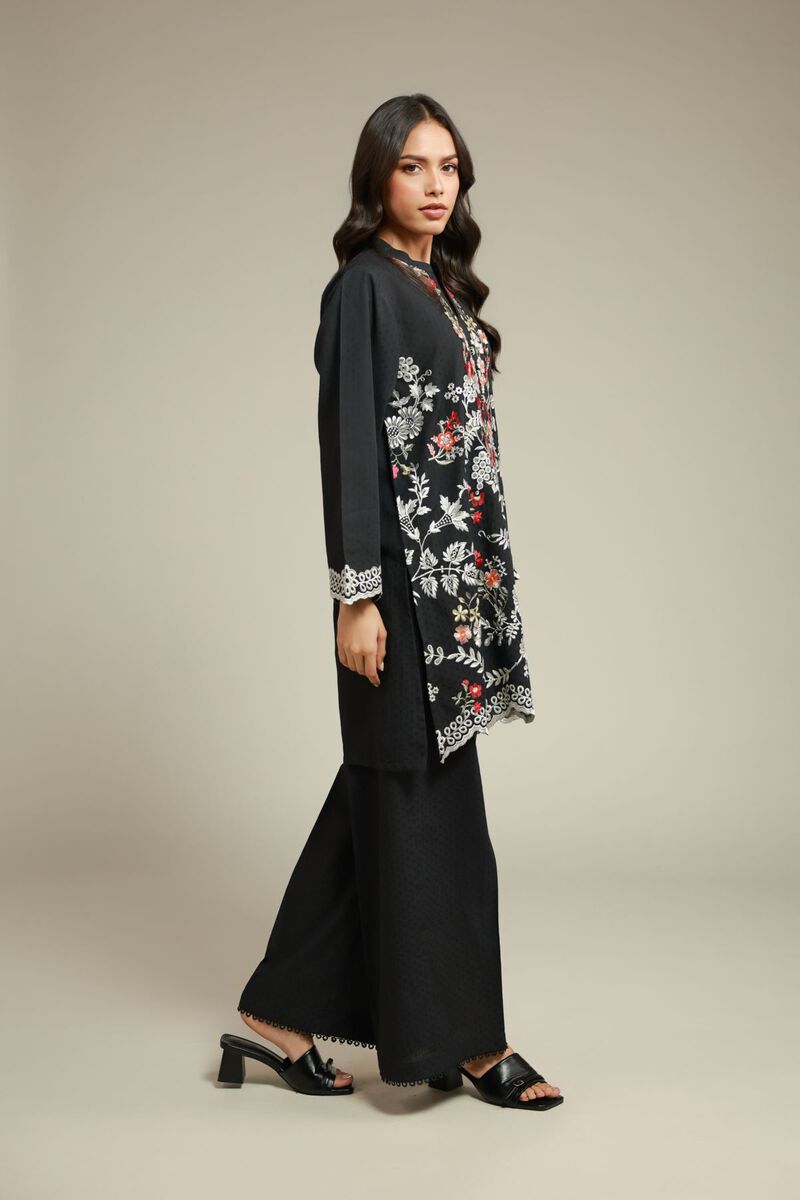Embroidered | Cotton Dobby | Black Tailored Set | USD 60.00